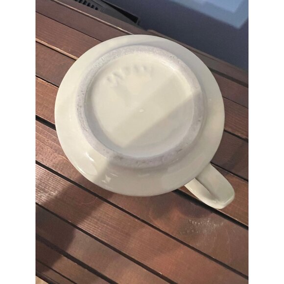 SOUP Beige Stoneware Mug Made In Japan‎ MCM Retro Kitchsy Veggies Dinnerware - Picture 7 of 9